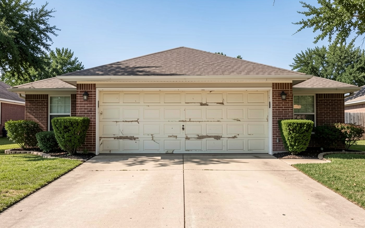 Before — old garage door
