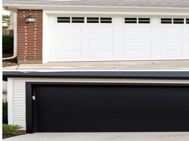 White garage door with glass