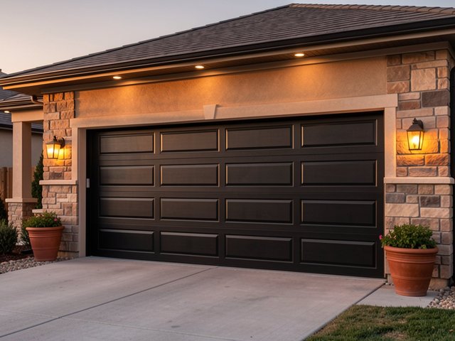 Black modern garage door